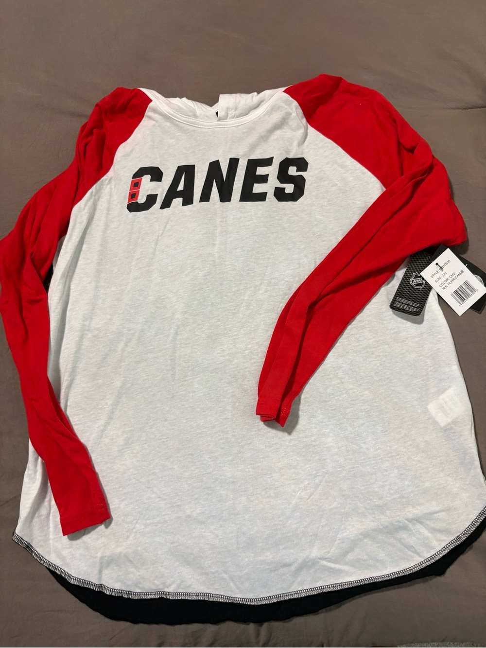 Women’s Carolina Hurricanes Hockey Long-Sleeve Raglan Top hooded Tshirt